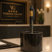 Luxury Gold Foil Five Star Hotel Branding Elegant 黒ボールペン