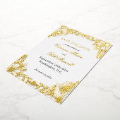 Luxury Gold Foil Floral Save The Date Card 箔招待状 (回転した状態)