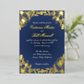 Luxury Gold Foil Floral Wedding Invitation 箔招待状 (立ち正面)