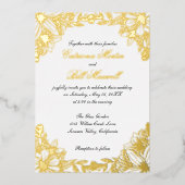 Luxury Gold Foil Floral Wedding Invitation 箔招待状 (正面)