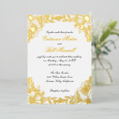 Luxury Gold Foil Floral Wedding Invitation 箔招待状 (立ち正面)