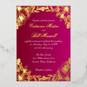 Luxury Gold Foil Floral Wedding Invitation Foil In 箔招待状 (正面)