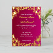 Luxury Gold Foil Floral Wedding Invitation Foil In 箔招待状 (立ち正面)