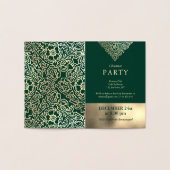 Luxury Gold Foil Green Christmas Party Invitations 箔カード (内部)