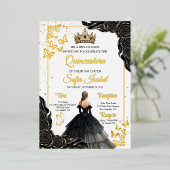 Luxury Gold Foil Quinceañera Invitation 箔招待状 (立ち正面)