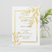 Luxury Gold Foil White Retirement Invitation Elega 招待状 (スタンド正面)