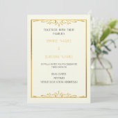 Luxury Gold Frame Wedding Invitation  招待状 (スタンド正面)