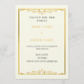 Luxury Gold Frame Wedding Invitation  招待状 (正面)