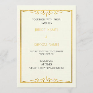 Luxury Gold Frame Wedding Invitation 招待状