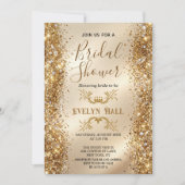 Luxury Gold Glitter Bachelorette Party 招待状 (正面)