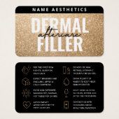 Luxury Gold Glitter Dermal Filler Aftercare Card (正面&裏面)