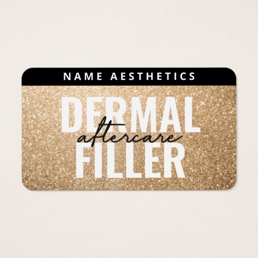Luxury Gold Glitter Dermal Filler Aftercare Card (正面)