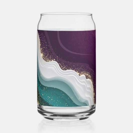 Luxury Gold Glitter Marble Pattern ガラス缶 (正面)