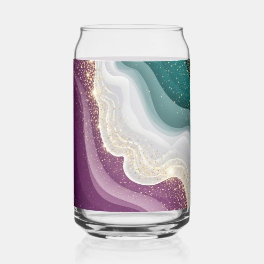 Luxury Gold Glitter Marble Pattern ガラス缶 (裏面)