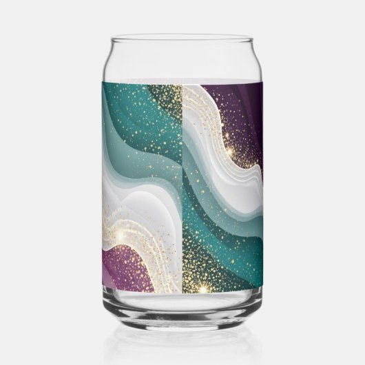 Luxury Gold Glitter Marble Pattern ガラス缶 (右)