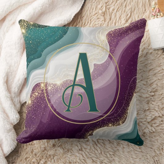 Luxury Gold Glitter Marble Pattern クッション (ブランケット)