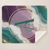 Luxury Gold Glitter Marble Pattern シェルパブランケット (正面(横))