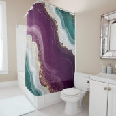 Luxury Gold Glitter Marble Pattern シャワーカーテン (インサイチュ)