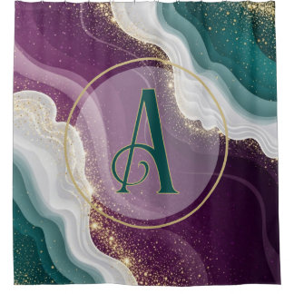 Luxury Gold Glitter Marble Pattern シャワーカーテン