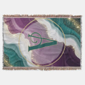 Luxury Gold Glitter Marble Pattern スローブランケット (正面)