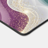 Luxury Gold Glitter Marble Pattern デスクマット (コーナー)