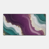 Luxury Gold Glitter Marble Pattern デスクマット (正面)