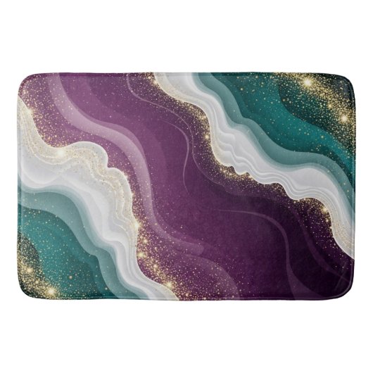 Luxury Gold Glitter Marble Pattern バスマット (正面)