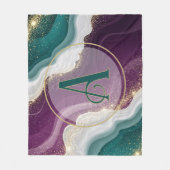 Luxury Gold Glitter Marble Pattern フリースブランケット (正面)