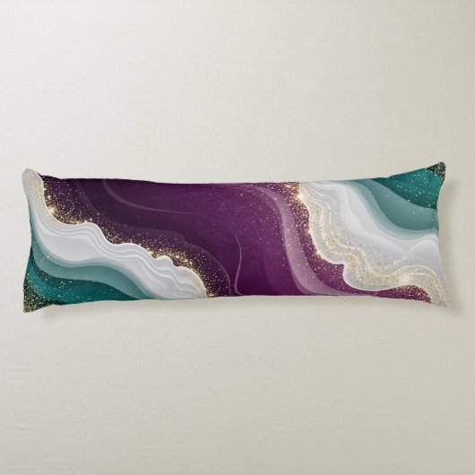 Luxury Gold Glitter Marble Pattern ボディピロー (裏面)