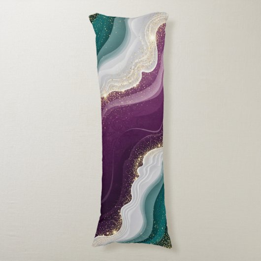 Luxury Gold Glitter Marble Pattern ボディピロー (正面縦)