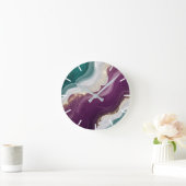 Luxury Gold Glitter Marble Pattern ラウンド壁時計 (ホーム)