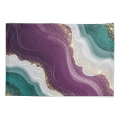 Luxury Gold Glitter Marble Pattern 枕カバー (裏面-左)