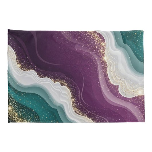 Luxury Gold Glitter Marble Pattern 枕カバー (裏面-右)