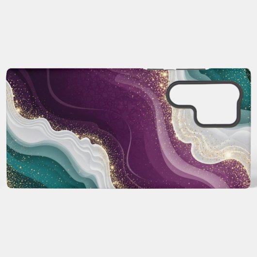 Luxury Gold Glitter Marble Pattern Samsung Galaxyケース (裏面横)