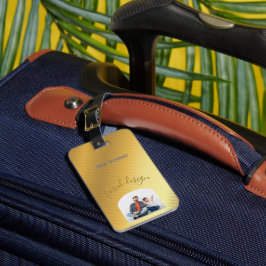 Luxury Gold Gradient Custom Photo & Name  ラゲッジタグ