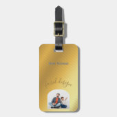 Luxury Gold Gradient Custom Photo & Name  ラゲッジタグ (正面縦)
