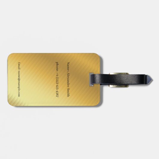 Luxury Gold Gradient Custom Photo & Name  ラゲッジタグ (裏面横)