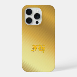Luxury Gold Gradient Pattern Monogram Gothic Initi iPhone 15 Proケース