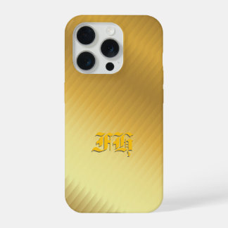 Luxury Gold Gradient Pattern Monogram Gothic Initi iPhone 15 Proケース