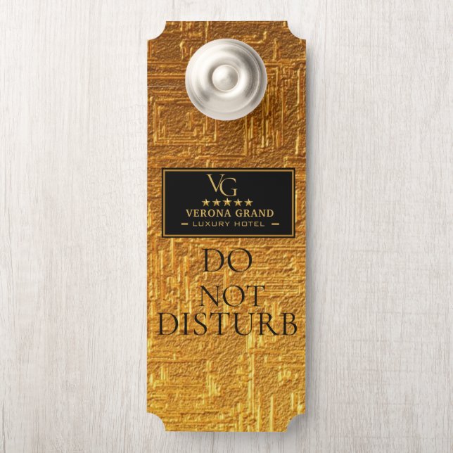 Luxury Gold Hotel Door Hanger | Do Not Disturb  ドアノブサイン (ノブ)