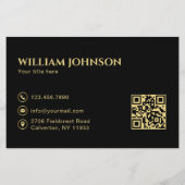 Luxury Gold House Real Estate QR Code Black チラシ (裏面)