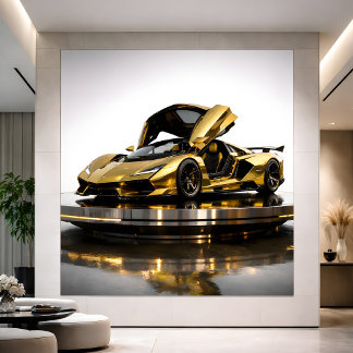 Luxury Gold Hypercar Futuristic Supercar Artwork カード