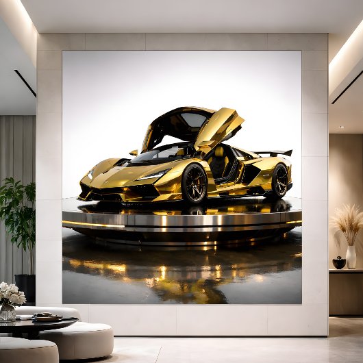 Luxury Gold Hypercar Futuristic Supercar Artwork カード
