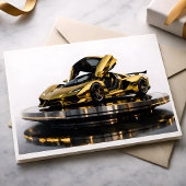 Luxury Gold Hypercar Futuristic Supercar Artwork カード