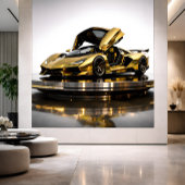 Luxury Gold Hypercar Futuristic Supercar Artwork カード