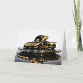 Luxury Gold Hypercar Futuristic Supercar Artwork カード (正面)