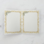 Luxury Gold Leaf & Pine Elegant New Year Folded Gr カード (内部)