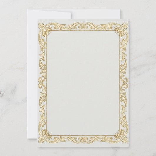 Luxury Gold Leaf & Pine Elegant New Year Greeting  招待状 (裏面)