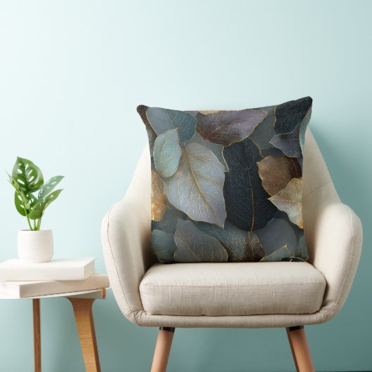 Luxury Gold Leaf Throw Pillow クッション (椅子)