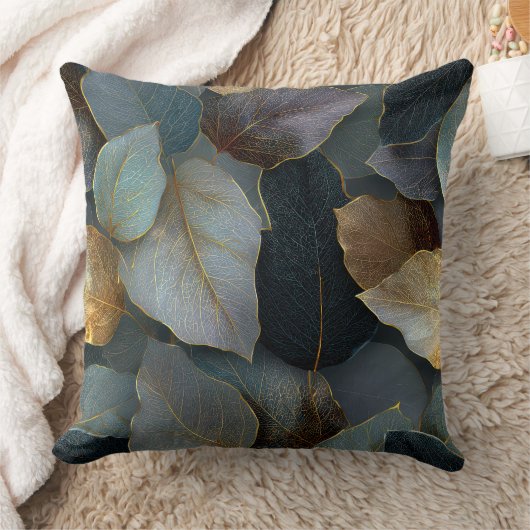 Luxury Gold Leaf Throw Pillow クッション (ブランケット)